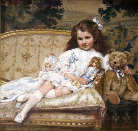 Portrait of Marjorie Cohen, aged 5  a George Hall Neale