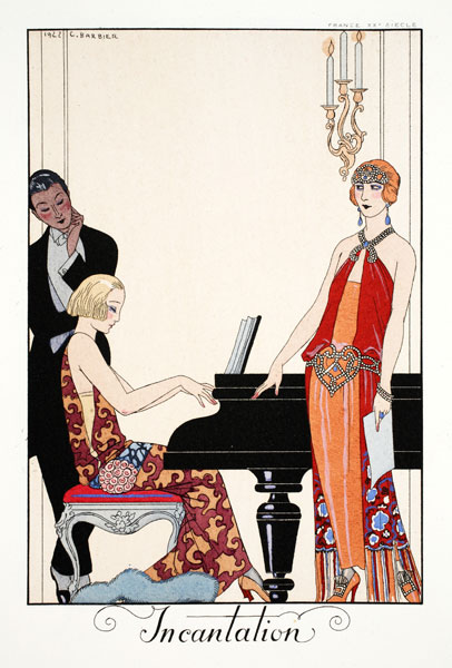 Incantation, illustration for 'Gazette du Bon Ton', 1922 (pochoir print) a Georges Barbier