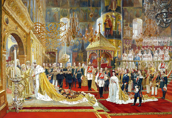 Coronation of Empreror Alexander III and Empress Maria Fyodorovna a Georges Becker