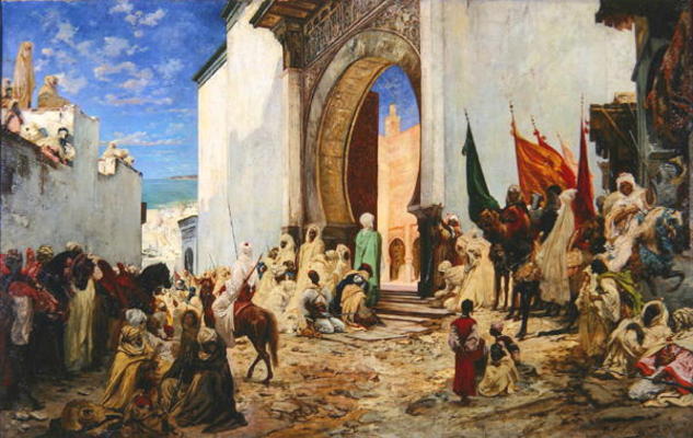 Entry of the Sharif of Ouezzane into the Mosque, 1876 (oil on canvas) a Georges Clairin