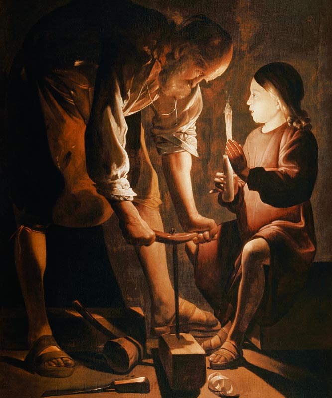 St. Joseph, the Carpenter a Georges de La Tour