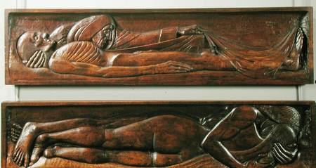 Death, wooden bed panel a Georges Lacombe