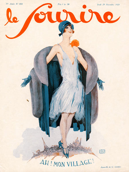 Front Cover of ''Le Sourire'', November 1928 (colour litho)  a Georges Leonnec
