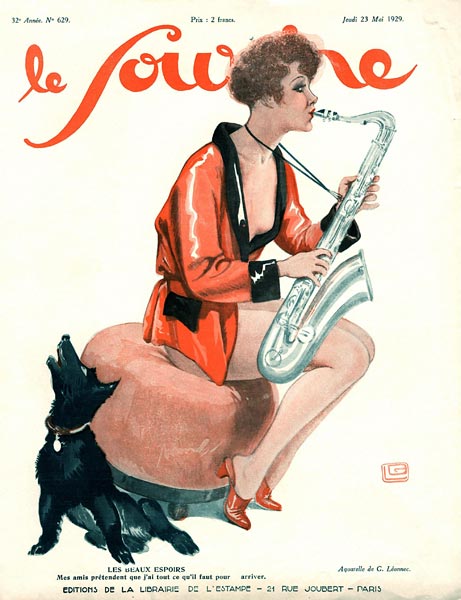 Front cover of ''Le Sourire'', 1929 (colour litho)  a Georges Leonnec
