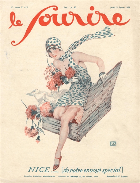 Front Cover of ''Le Sourire'', 1929 (colour litho)  a Georges Leonnec