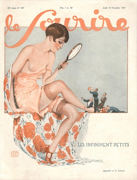 Front cover of ''Le Sourire'', November 1927 (colour litho)  a Georges Leonnec