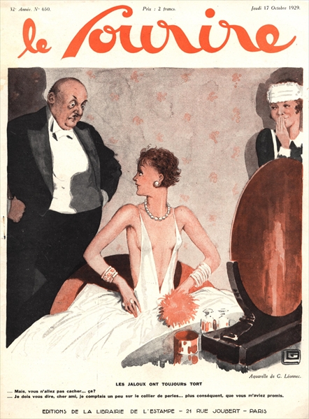 Front cover of ''Le Sourire'', October 1929 (colour litho)  a Georges Leonnec