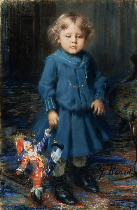 Porträt eines Kindes mit seiner Puppe. a Georges Picard