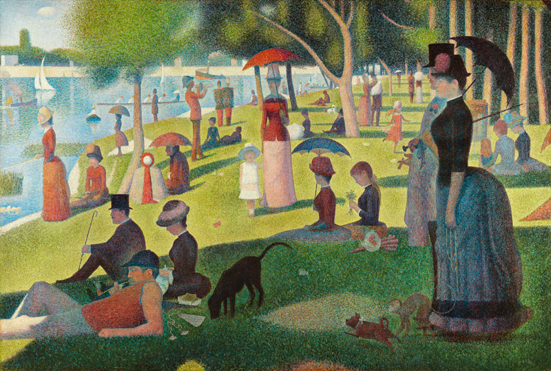 Una domenica pomeriggio sull'isola della Grande Jatte a Georges Seurat