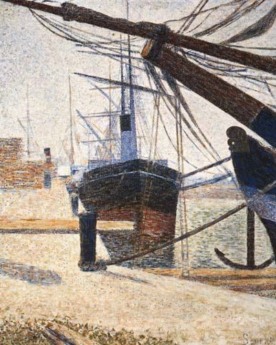 A Corner of the Harbor of Honfleur a Georges Seurat
