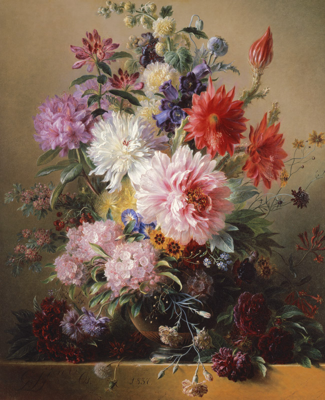 Still life with flowers a Georgius Jacobus Johannes van Os