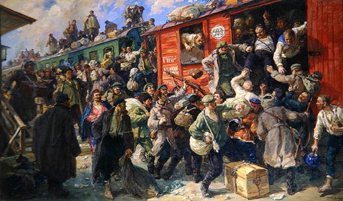 Spontaneous Release of the Tsarist Armed Forces in 1917, 1928 (oil on canvas) a Georgiy Konstantinovich Savitsky