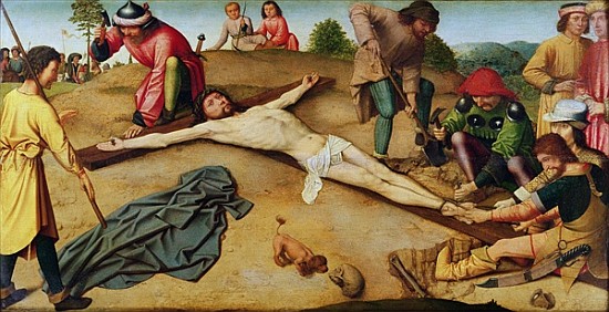 Christ Nailed to the Cross, 1481 (oil on oak) a Gerard David