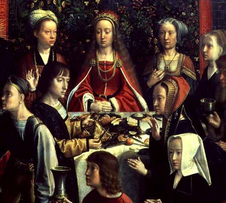 The Marriage at Cana, detail of the bride and surrounding guests a Gerard David