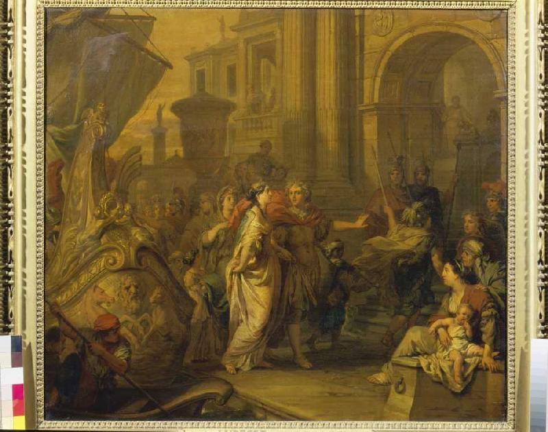 The landing of the Cleopatra into tarsus. a Gerard de Lairesse