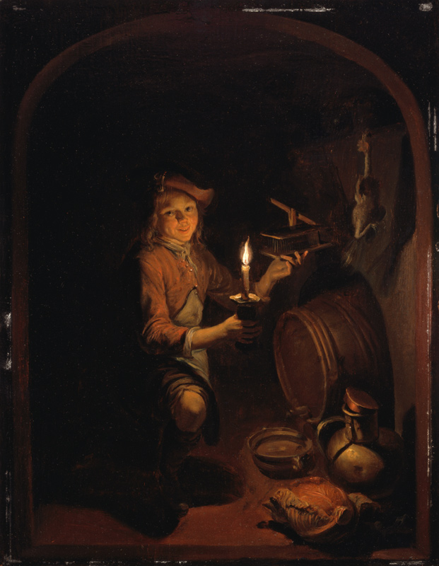 The boy with the mousetrap a Gerard Dou
