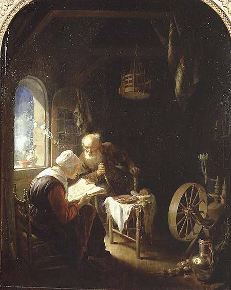 The Bible Lesson, or Anne and Tobias a Gerard Dou
