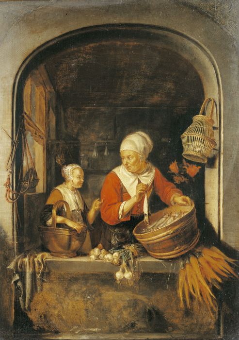 Cook by the Window /Paint.aft.Dou/ 1650 a Gerard Dou