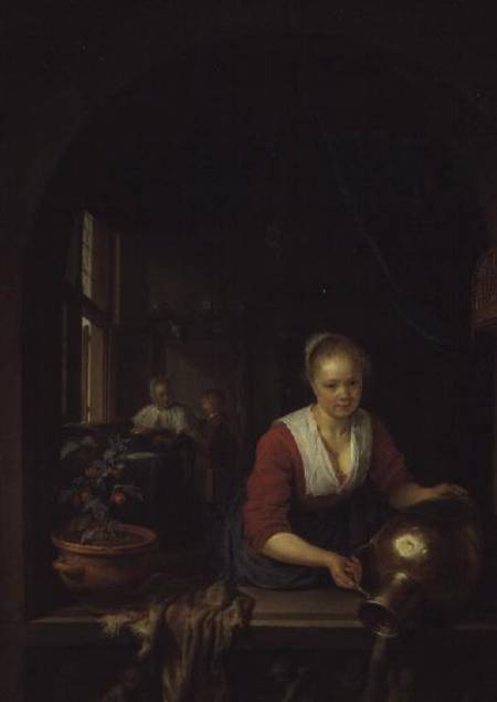 Maid Servant at a Window a Gerard Dou
