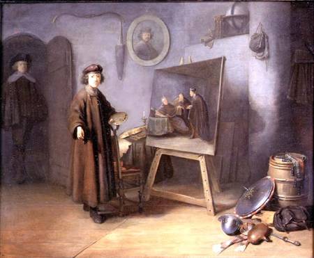 A Painter in his Studio (panel) a Gerard Dou