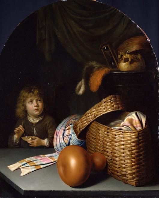 Still Life with a Boy Blowing Soap-bubbles a Gerard Dou