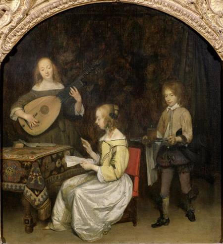 The Concert: Singer and Theorbo Player a Gerard ter Borch or Terborch