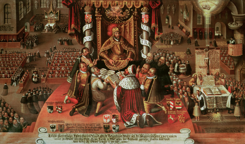 The Delivery of the Augsburg Confession, 25th June 1530 a Scuola Tedesca