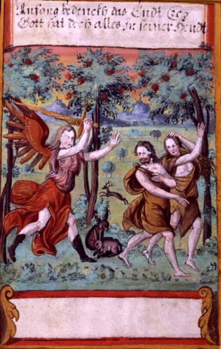Adam and Eve Expelled from the Garden of Eden a Scuola Tedesca