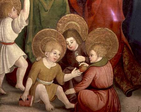 The Childhood of St. Joseph, detail of children playing, Swabian School a Scuola Tedesca