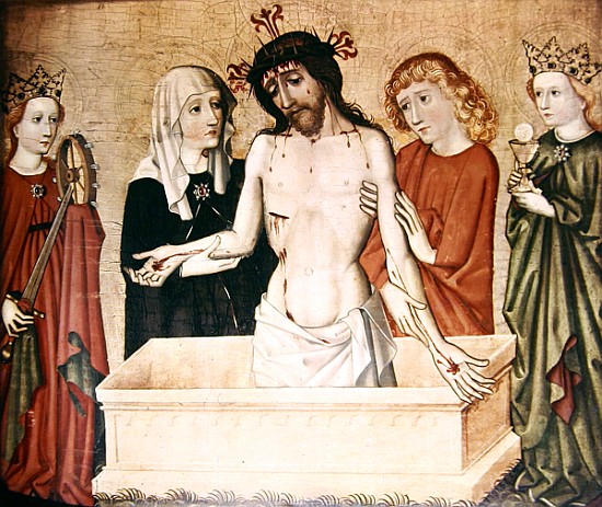 Christ at the sepulchre, supported his Mother and Saint John a Scuola Tedesca