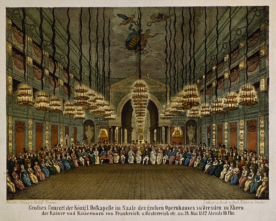 Concert of the royal band in the auditorium of the Dresden Opera House in honour of the imperial cou a Scuola Tedesca