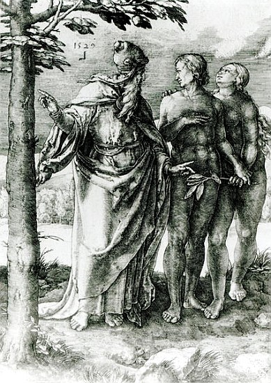 God shows Adam and Eve the Tree of Life in the Garden of Eden a Scuola Tedesca