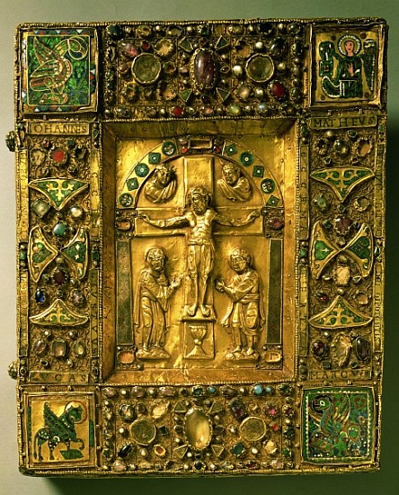 Gospel Cover, Ottonian, Germany, 11th century (gold, enamel and semi-precious stones) a Scuola Tedesca
