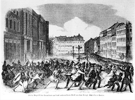 Insurrection in Berlin in April 1848, illustration from ''Illustrierte Zeitung'' a Scuola Tedesca