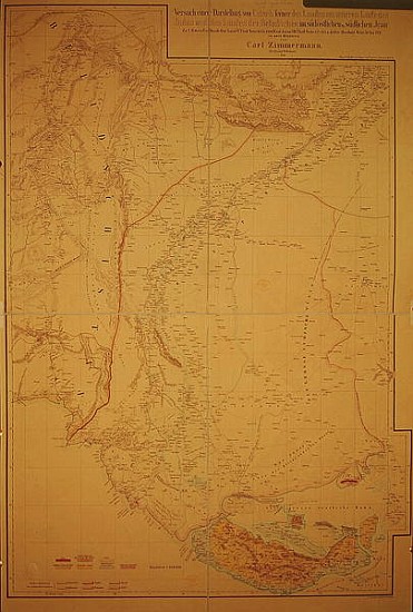 Map of the Cutch region of India and its border with neighbouring Baluchistan, Carl Zimmerman a Scuola Tedesca