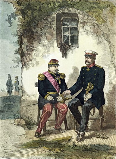 Meeting between Otto von Bismarck (1815-98) and Napoleon III (1808-73) at Donchery, 2nd September 18 a Scuola Tedesca