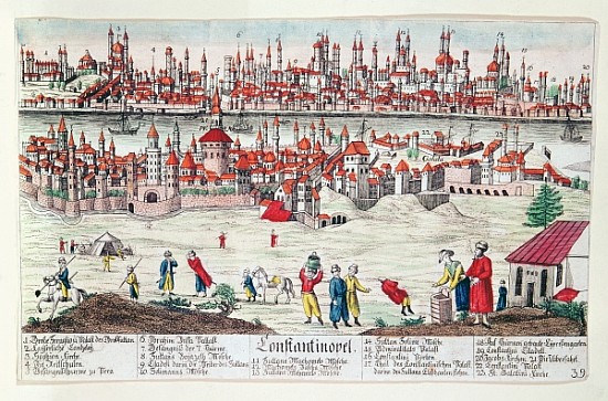 Panoramic view of Constantinople a Scuola Tedesca