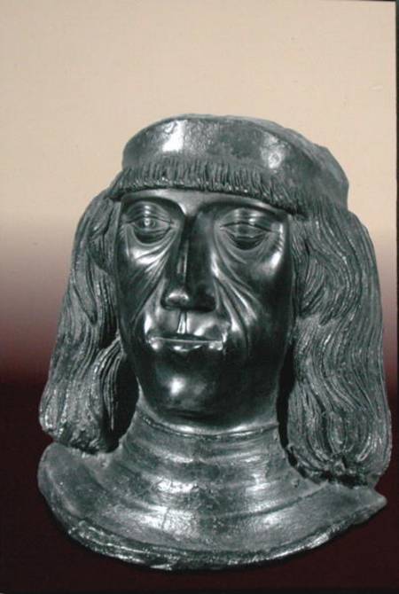 Portrait bust of the Holy Roman Emperor Maximilian I (1459-1519) a Scuola Tedesca