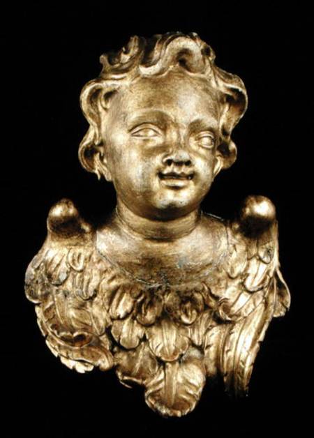 Putti head with wings a Scuola Tedesca