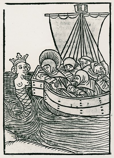 St. Brendan and the Siren, illustration from ''The Voyage of St. Brendan'' a Scuola Tedesca