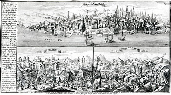 The city of Lisbon before, during and after the Earthquake of 1755 a Scuola Tedesca