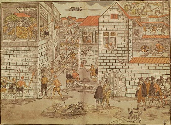 The St. Bartholomew''s Day Massacre, 1572, German, 16th century a Scuola Tedesca