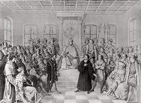 Martin Luther in front of Charles V (1500-58) at the Diet of Worms, 16th April 1521, from ''History 