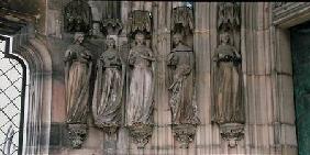 The Five Wise Virgins, jamb figures from the Paradise Portal, figures carved c.1250