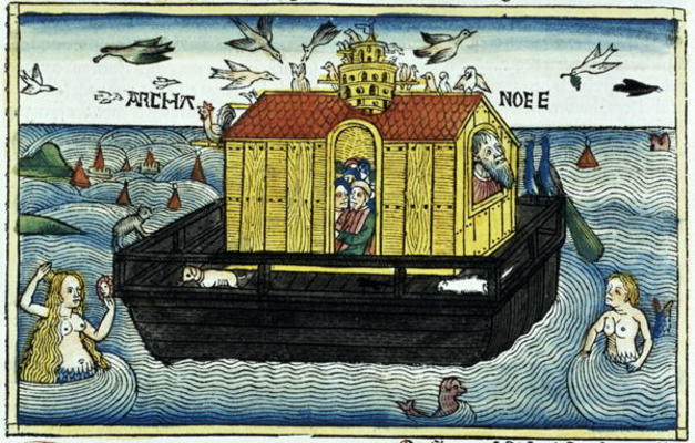 Genesis 6:11-24 Noah's Ark, from the Nuremberg Bible (coloured woodcut) a German School, (15th century) (after)