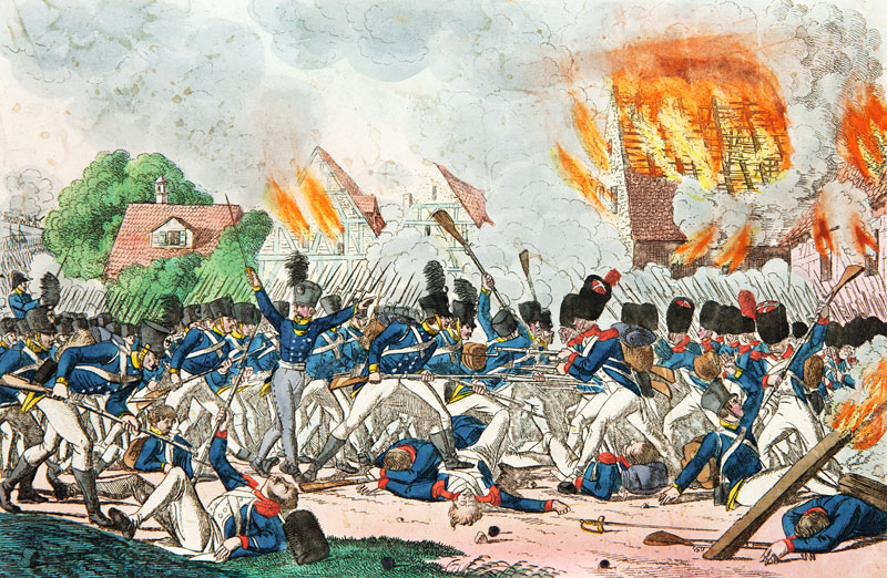 Battle of Ligny, 16th June 1815 (engraving) a German School, (19th century)