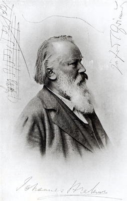 Johannes Brahms (1833-97) (photogravure) a German School, (19th century)