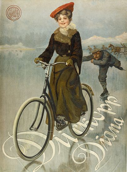 Poster advertising Duerkopp bicycles a German School, (20th century)