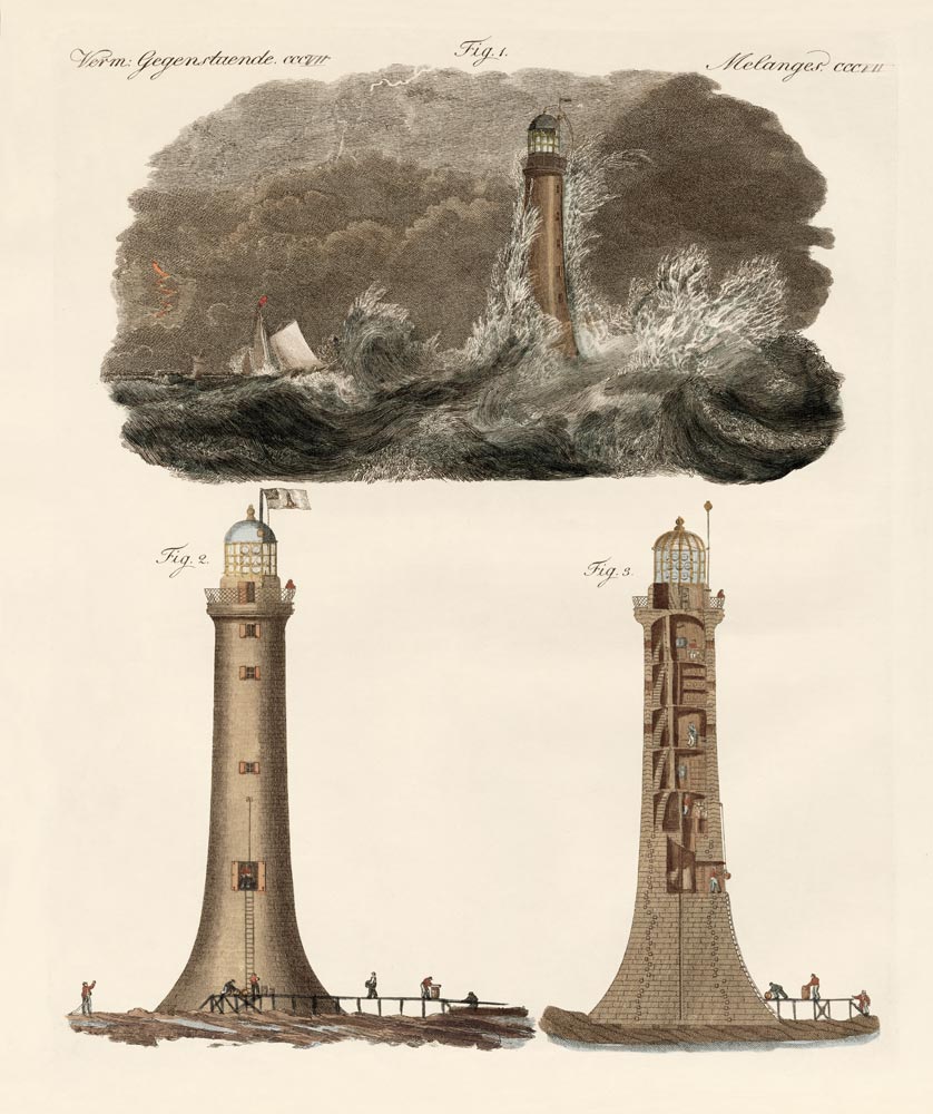 Bell Rock lighthouse a German School, (19th century)