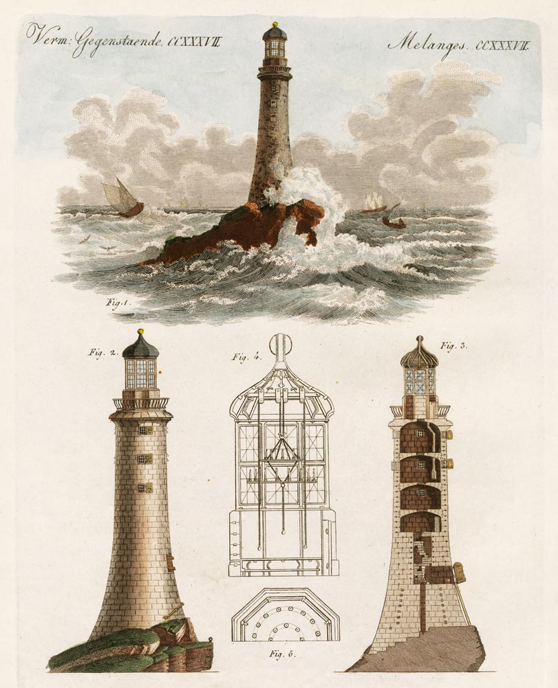 The Eddystone Lighthouse a German School, (19th century)